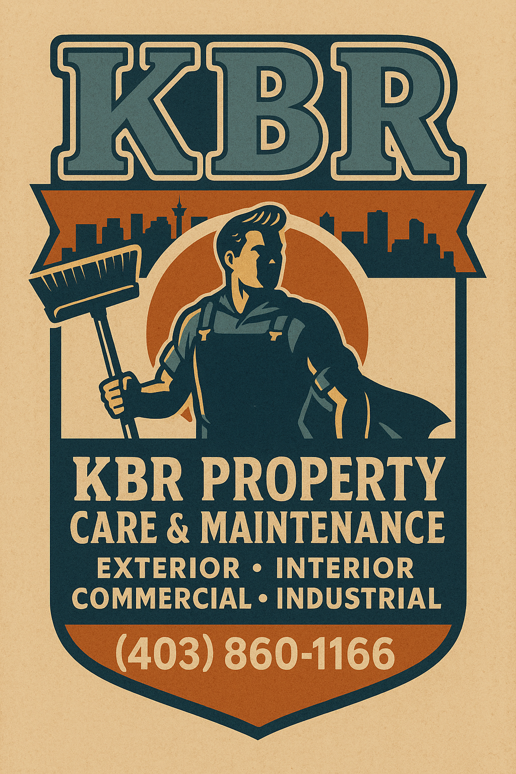 KBR Property Care & Maintenance retro logo